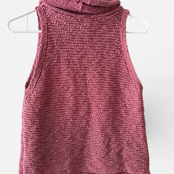 "Anthropologie Pilcro Pink Knitted Sleeveless Turtleneck Sweater - Picture 5 of 5